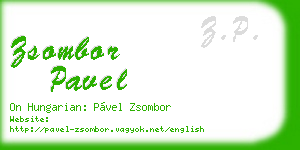 zsombor pavel business card